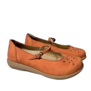 Dansko Guinevere Mary Jane Shoes Nubuck Peach Pink Size 37 Comfort Arch Support